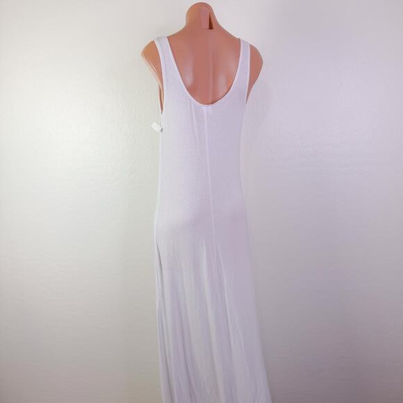 Becca Mykonos Semisheer Ribbed Beach Cover Up Tank Maxi Dress White Size L NWT - Picture 6 of 10